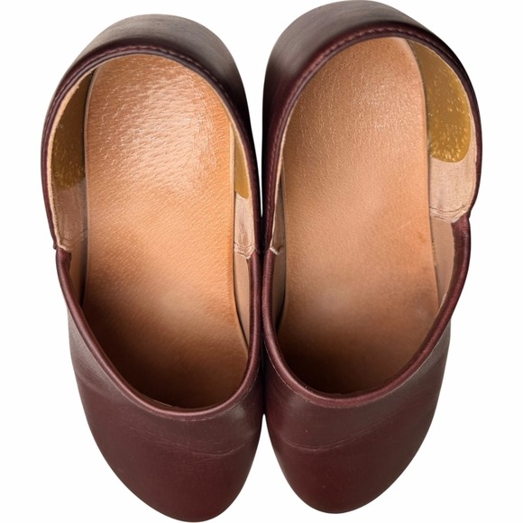 Dansko Brenna EU 38 Cordovan Milled Leather Clogs Womens Comfort Nurse - Picture 6 of 14